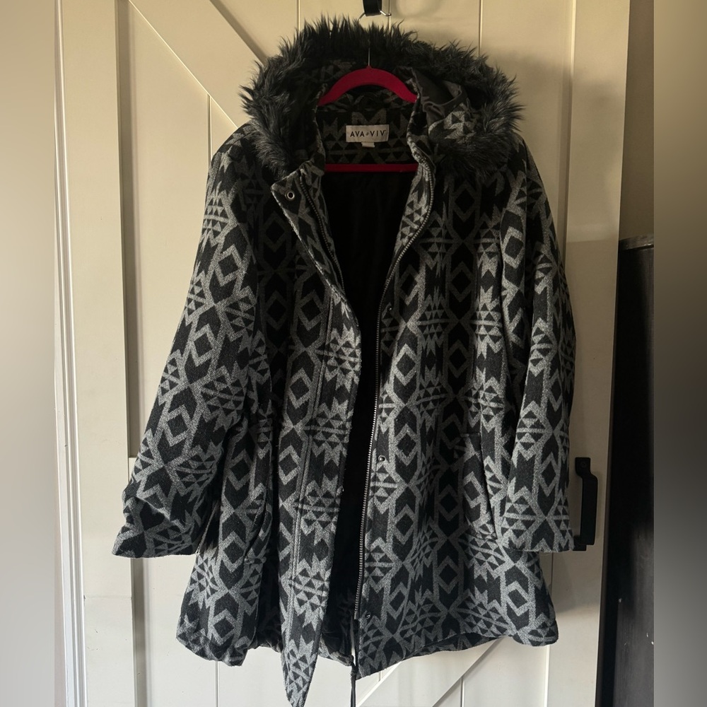 Ava & Viv Plus size hooded coat. Size 3x